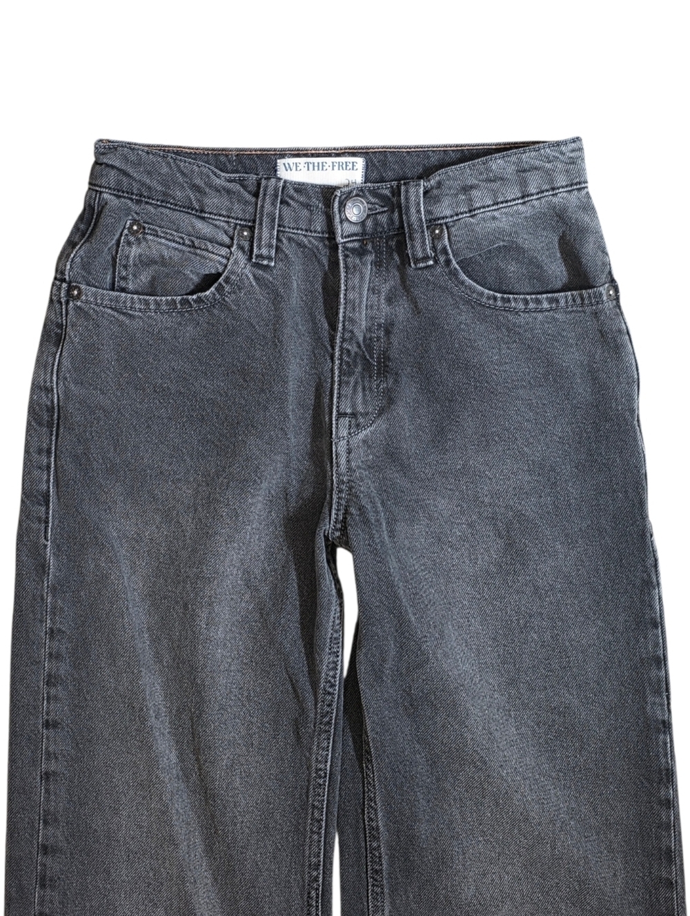 We The Free Tinsley Baggy Wide Leg Celestia Black Denim Size 24 - Picture 4 of 13